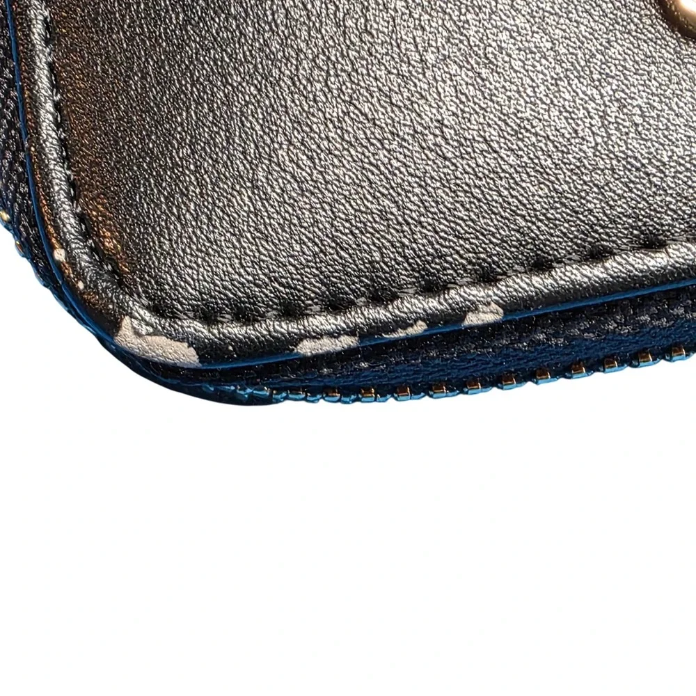 Bebe USA Black Leather‎ Zip Around Wallet Coin Purse Card Holder NWT